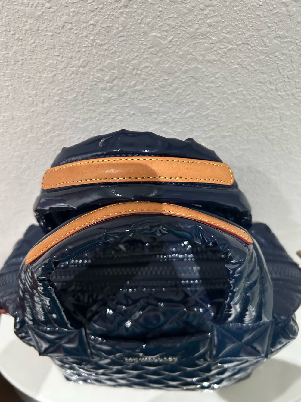 MZ Wallace Quilted Patent Cross Body Deep Navy - Picture 5 of 9